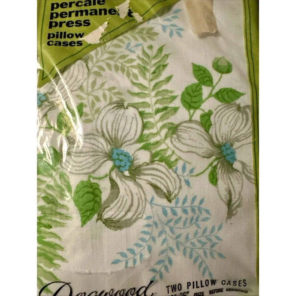 VTG NOS Grants Percale Pillowcases Set of 2 Floral  Standard Size Cotton/poly